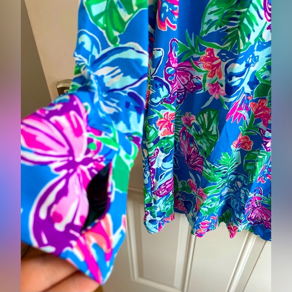 🚫SOLD🚫⭐️⭐️Lilly Pulitzer Cowl Neck/Gator mask Lilshield Long Sleeve50+Dress - Picture 5 of 15